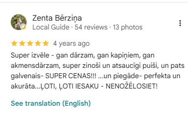 Zenta Bērziņa atsauksme par Akmeņu Dārzu